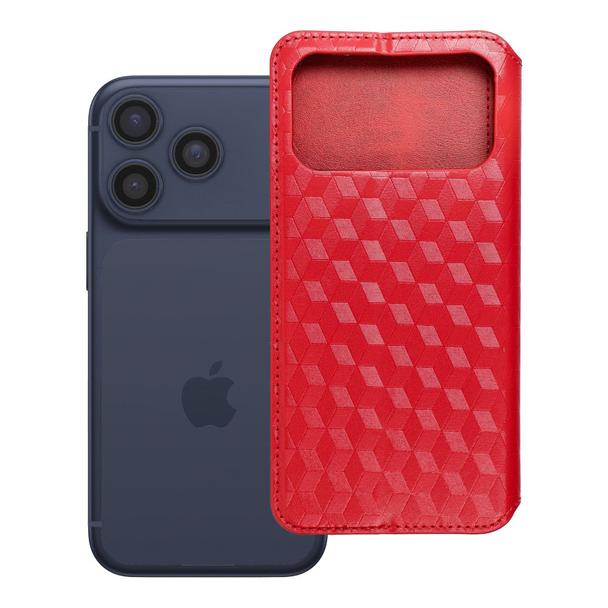 Etui z klapką na iPhone 17 PRO MAX / 18 PRO MAX Cubic Book czerwone