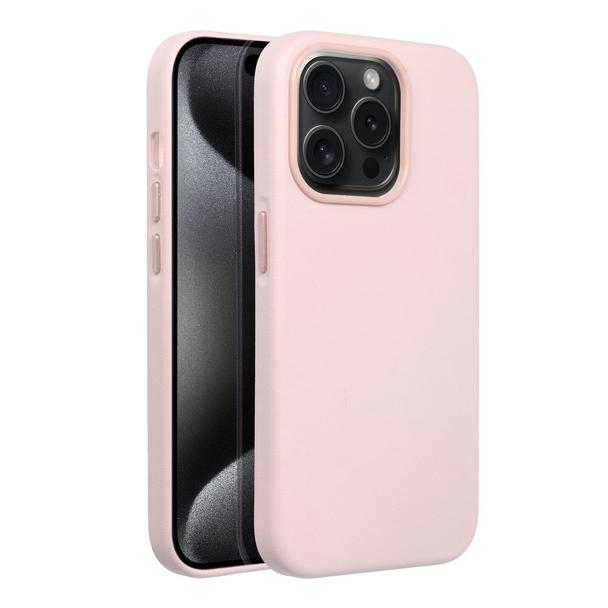 Futerał LEATHER MAG COVER kompatybilny z MagSafe do IPHONE 15 Pro różowy