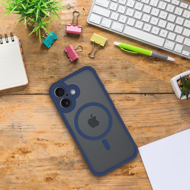 Futerał do iPhone 16 PRO Full Matte Mag Cover zgodny z MagSafe niebieski
