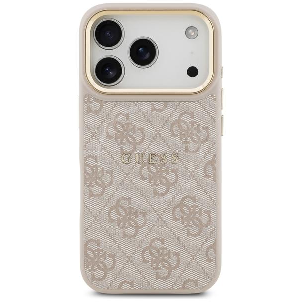 GUESS futerał do IPHONE 17 Pro kompatybilny z MagSafe GUHMP17LP4MSEGCP (PU 4G W/ Classic) różowy