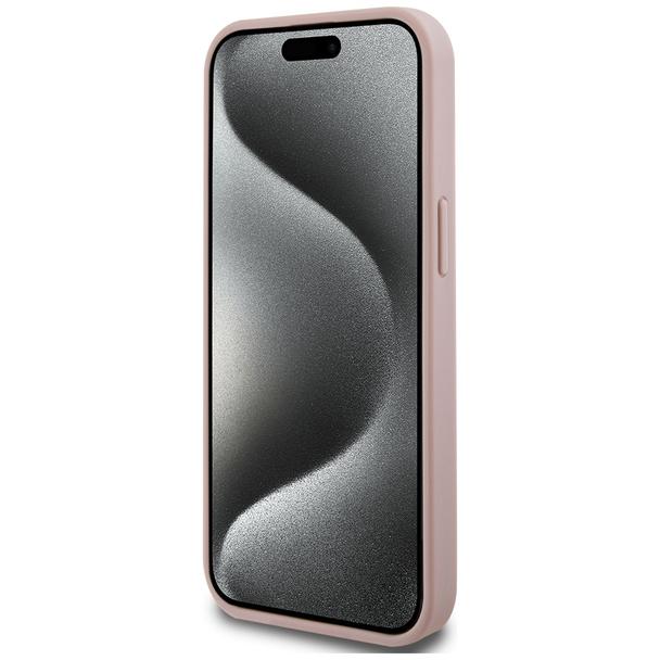 GUESS futerał do IPHONE 13 / 14 / 15 GUHCP15SPCRTHCP (Croco Triangle Metal Logo) różowy