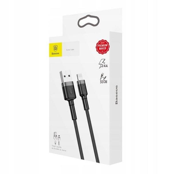 BASEUS kabel USB A do Lightning 2,4A Cafule CAMKLF-BG1 0,5 m czarno szary
