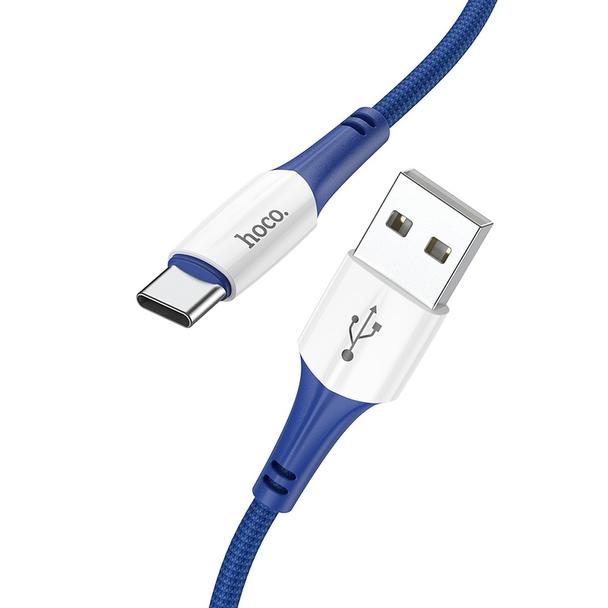 Kabel USB A do USB C Hoco 3A 1 m X70 niebieski