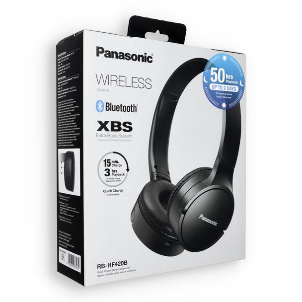 Słuchawki bezprzewodowe nagłowne  PANASONIC RB-HF420BE XBS (Extra Bass System) czarne
