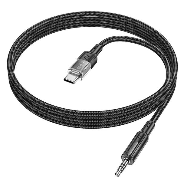Kabel AUX Jack 3,5 mm do USB C Hoco 1,2 m UPA27 czarny