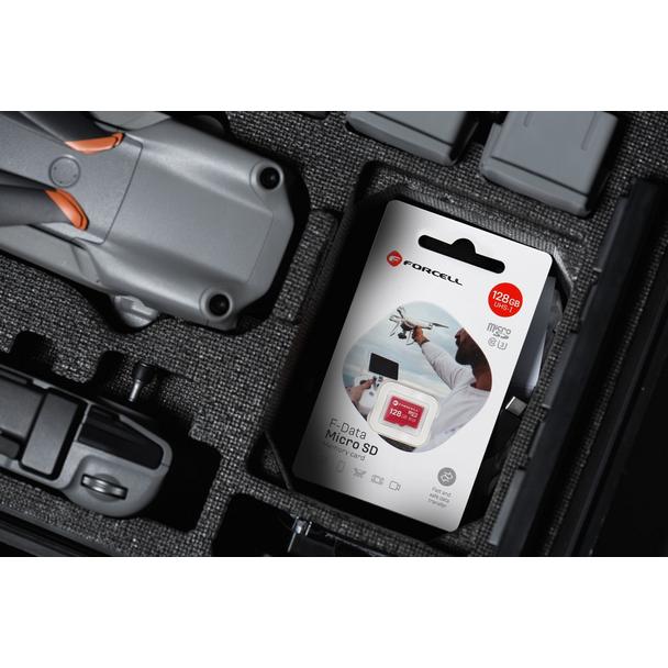Karta microSD 128GB U3 class 10 Forcell F-Data czerwona