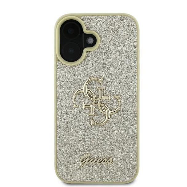 GUESS futerał do IPHONE 16 Plus GUHCP16MHG4SGD (Fixed Glitter Big 4G) złoty