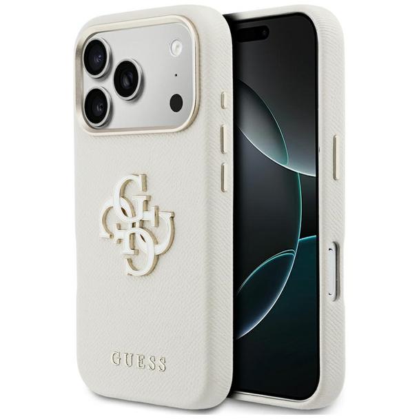GUESS futerał do IPHONE 17 Pro Max GUHCP17X5PS4RGGE (PU FW Resin Logo) beżowy