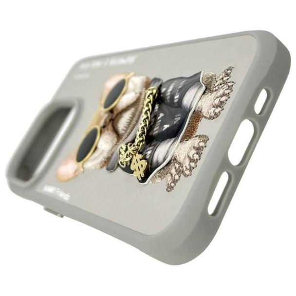 NIMMY futerał GLASSES COOL DOG do IPHONE 15 Pro Max szary