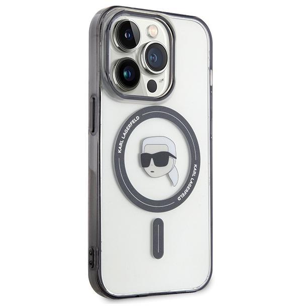KARL LAGERFELD futerał do IPHONE 15 Pro KLHMP15LHKHNOTK (Karl Head + MAG) transparentny
