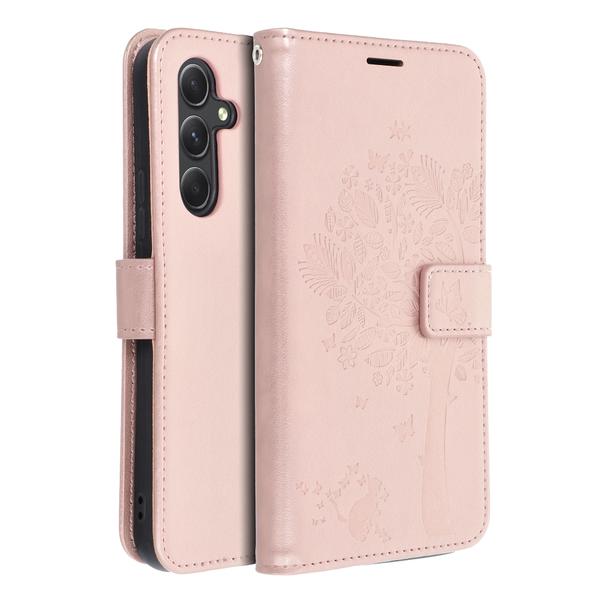 Etui z klapką na Samsung A54 5G Mezzo Book drzewo złoto-różowe