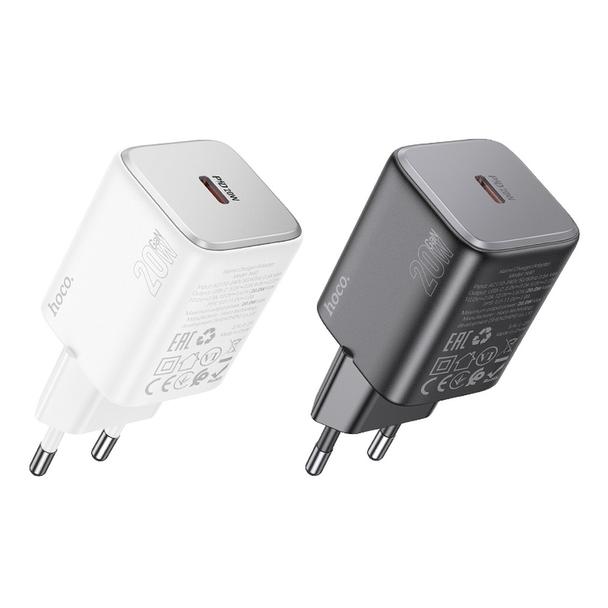Ładowarka sieciowa do telefonu Hoco USB C QC PD 20W N40 biała