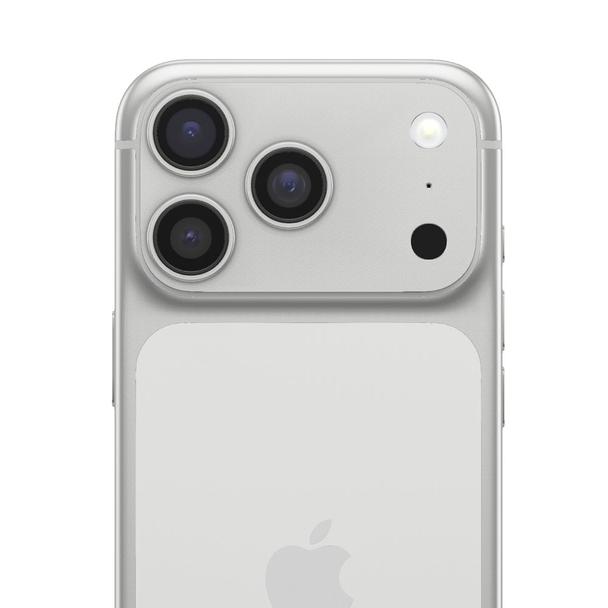 Szkło hartowane na aparat do iPhone 17 PRO AR+AF Full Metal srebrne