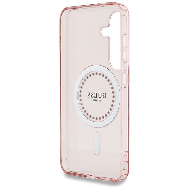 GUESS futerał do SAMSUNG S25 GUHMS25SPFTDTEP (Magnetic IML Rhinestones) różowy