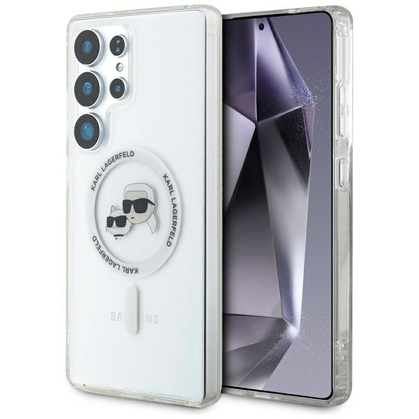 KARL LAGERFELD futerał do SAMSUNG S25 Ultra KLHMS25LHLSKCH (Magnetic IML Metal KC Heads) biały
