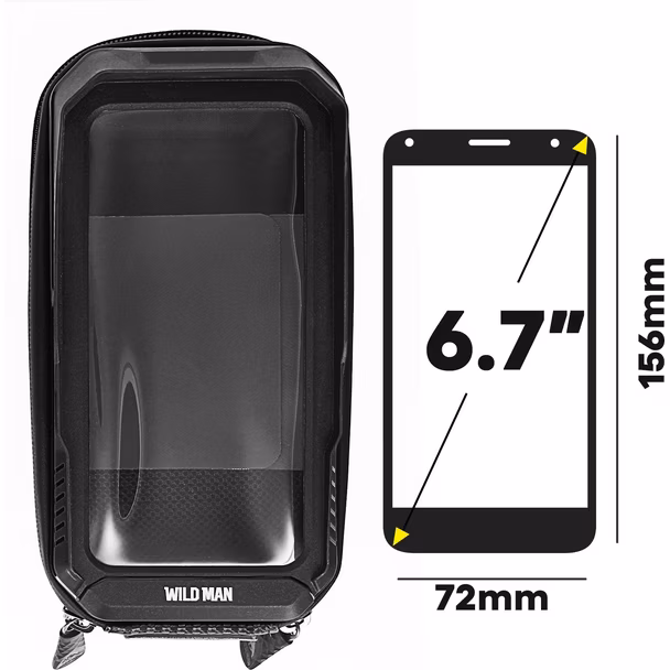 WILDMAN sakwa rowerowa na ramę na zamek 1,2L (4" - 7") XT6 czarna