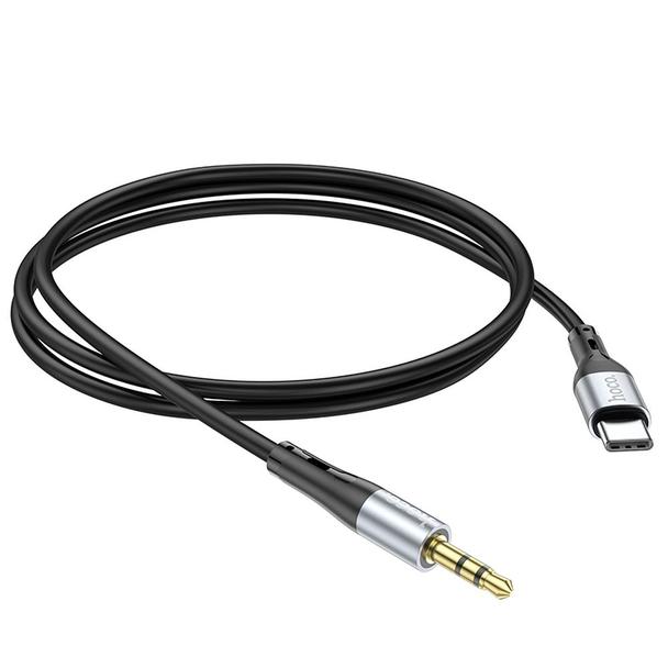 Kabel AUX Jack 3,5 mm do USB C Hoco 1 m UPA22 czarny