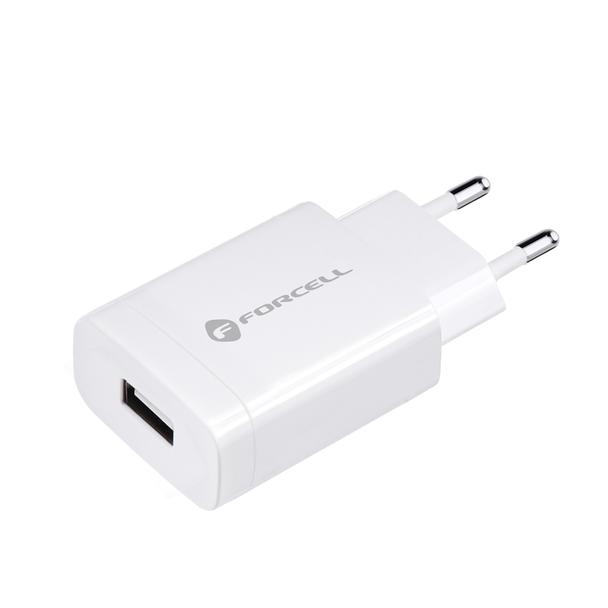 Ładowarka sieciowa do telefonu Forcell F-Energy USB A QC3.0 2,4A 18W + kabel USB A do USB C TFK-TC-1099 biała