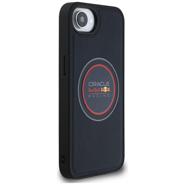 RED BULL futerał do IPHONE 16e (SE 4 2025) kompatybilny z MagSafe RBHMPSE424PUMEVR (Meshed PU Logo and Red Ring) granatowy