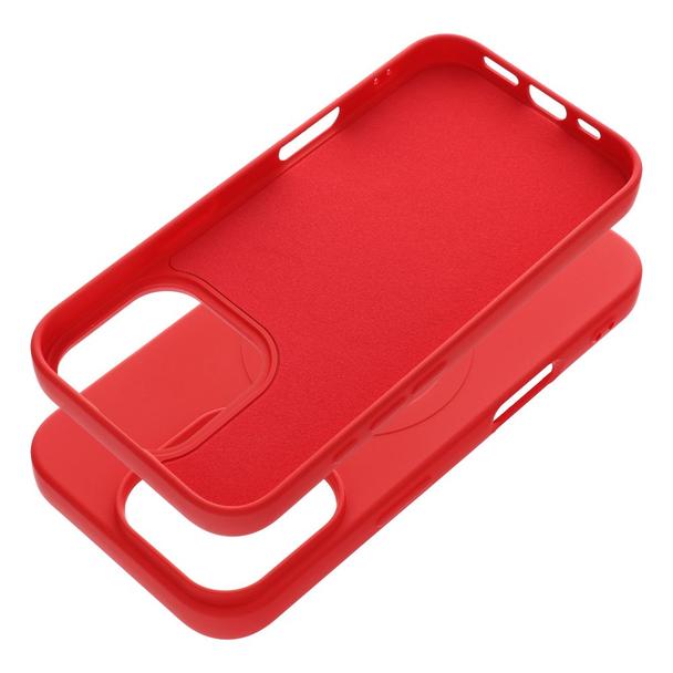Futerał do iPhone 16 PRO Silicone Mag Cover zgodny z MagSafe (big hole) czerwony