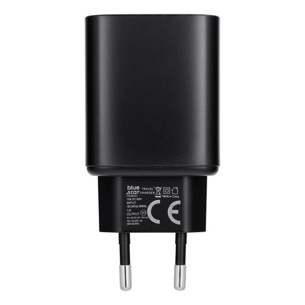 Ładowarka sieciowa do telefonu Blue Star USB C AVS (iPhone 17/18Pro/Pro Max) SFC2.0 3A 60W TFB-SFC-60W czarna