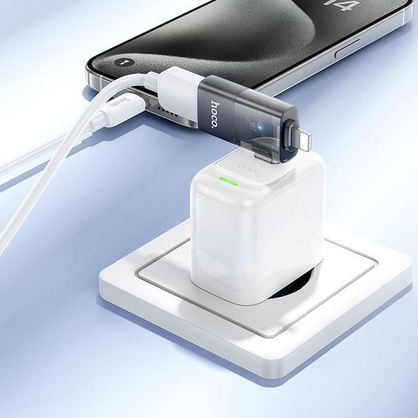 Adapter OTG 2w1 Lightning / USB C do USB A Hoco UA36E czarny