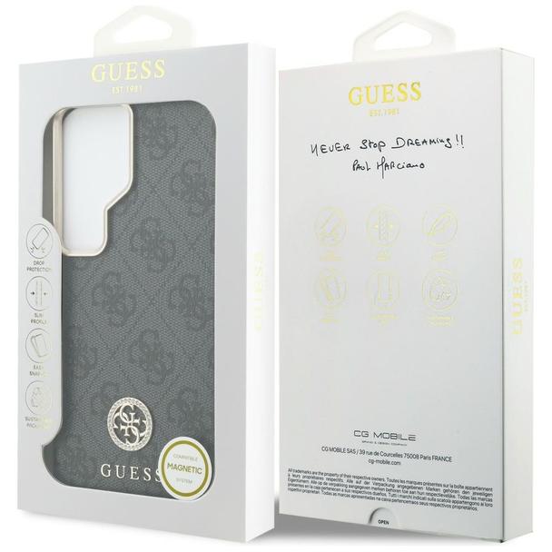GUESS futerał do SAMSUNG S26 Ultra GUHMS26LP4GRMDEK (4G Rhinestone Round Logo MagSafe) czarny