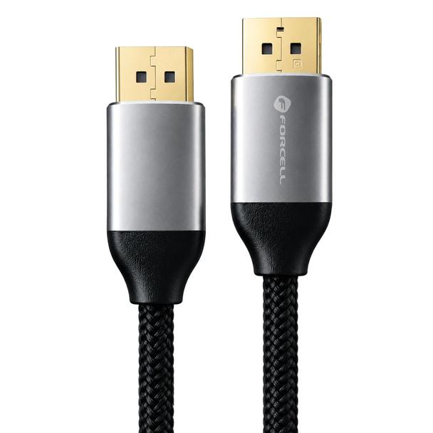 Kabel Display Port do Display Port 2.1 Forcell 16K 60Hz/8K 120Hz/4K 240Hz - High Speed, HDR, Ethernet, G-SYNC/FreeSync, 80Gbps, 2 m czarny
