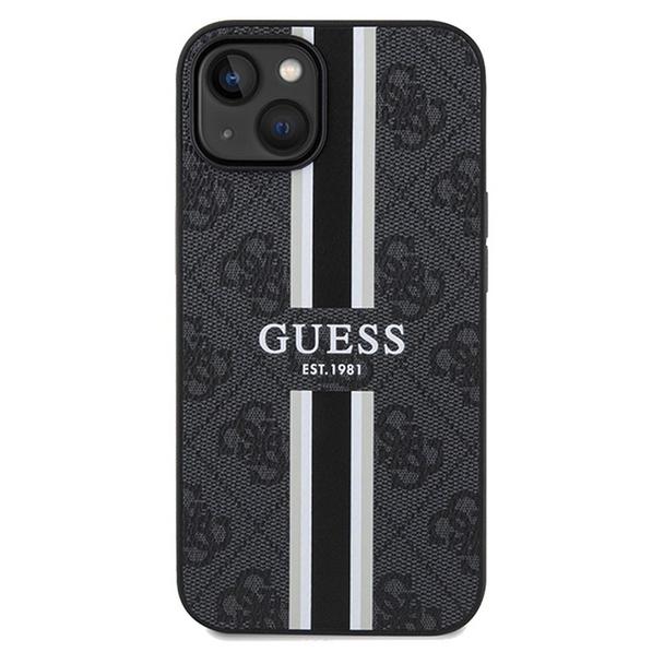 GUESS futerał do IPHONE 15 kompatybilny z MagSafe GUHMP15SP4RPSK (4G Printed Stripes) czarny