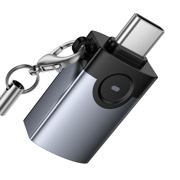 Adapter OTG USB C do USB A Hoco 3A UA46C grafitowy