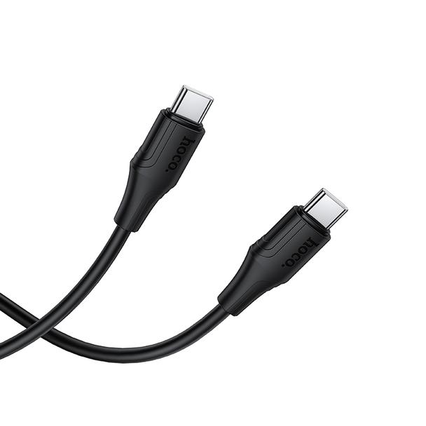 Kabel USB C do USB C Hoco 3A 60W Silikonowy 1 m X124 czarny