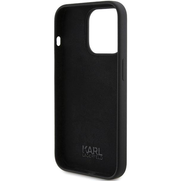 KARL LAGERFELD futerał do IPHONE 15 Pro KLHCP15LSKSBMCK (Silicone Karl Script Logo) czarny