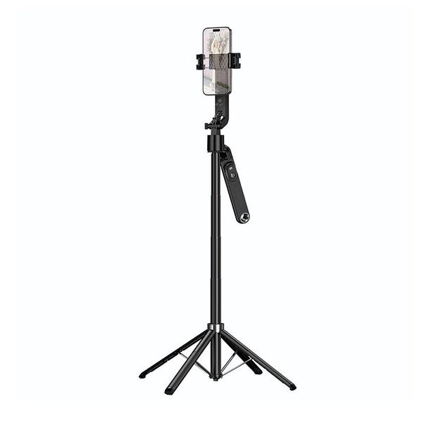 Selfie stick Hoco tripod z pilotem bezprzewodowym obrotowy 360 stopni z automatycznym śledzeniem twarzy K32 czarny