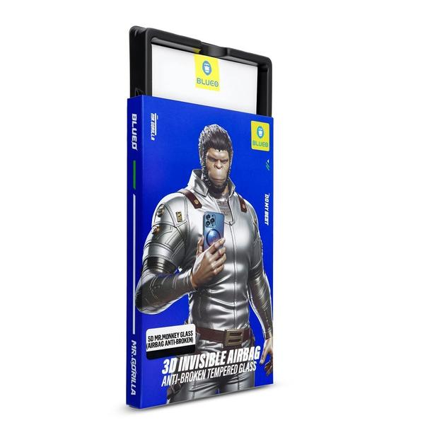 Szkło Hartowane 5D do iPhone 18 PRO Mr. Monkey Glass (3D Invisible Airbag Anti-broken) czarne