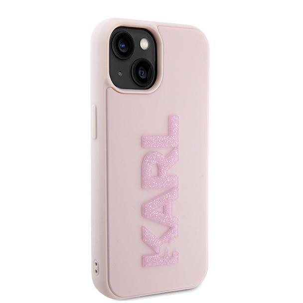 KARL LAGERFELD futerał do IPHONE 15 KLHCP15S3DMBKCP (3D Logo Glitter) różowy