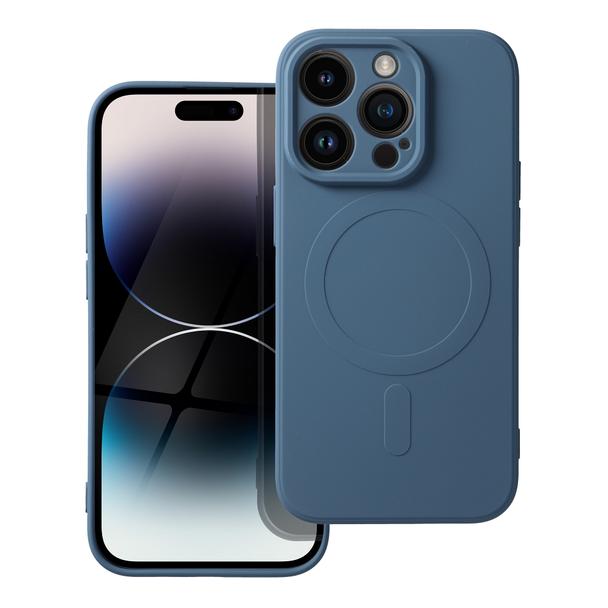 Futerał do iPhone 14 PRO Silicone Mag Cover zgodny z MagSafe niebieski