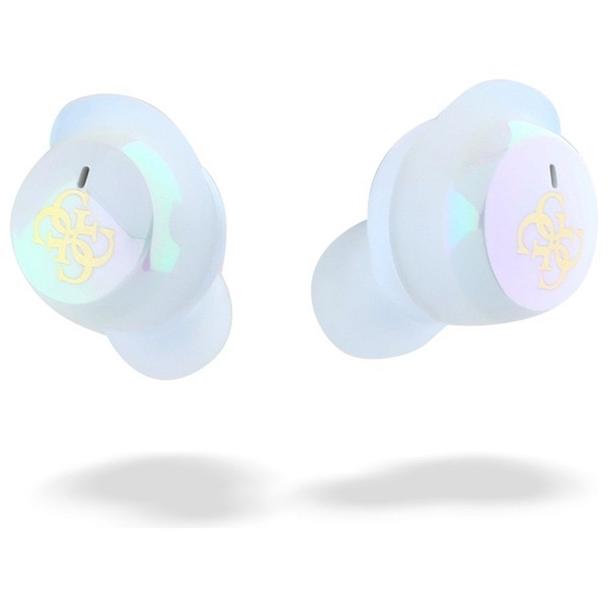 GUESS słuchawki bezprzewodowe bluetooth TWS GUTWSJ144ESH (Mini Iridescent 4G Printed Logo) białe