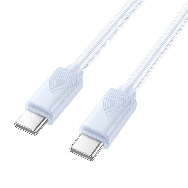 Kabel USB C do USB C Hoco 3A 60W 1 m X114 niebieski