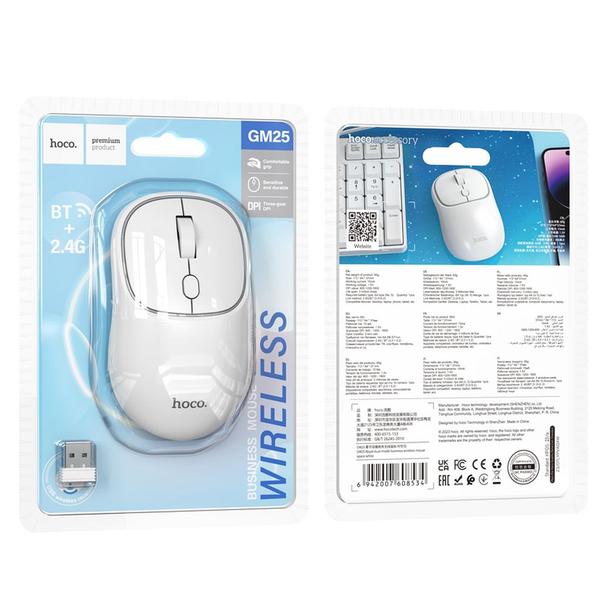 Myszka bezprzewodowa Hoco 2,4G 1600 dpi GM25 biała
