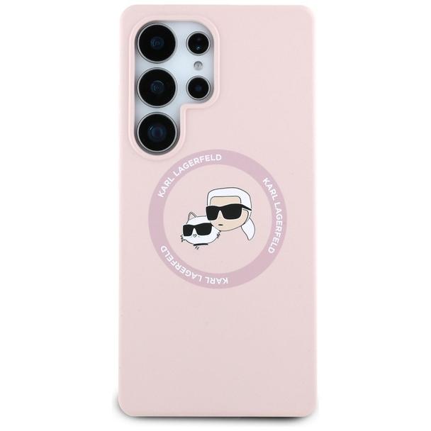 KARL LAGERFELD futerał do SAMSUNG S25 Ultra KLHMS25LSKCHTCP (Magnetic Silicone Double Heads) różowy