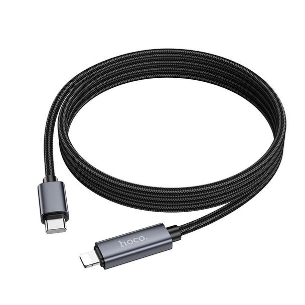 Kabel USB C do Lightning Hoco PD 27W z wyświetlaczem 1 m X112 czarny
