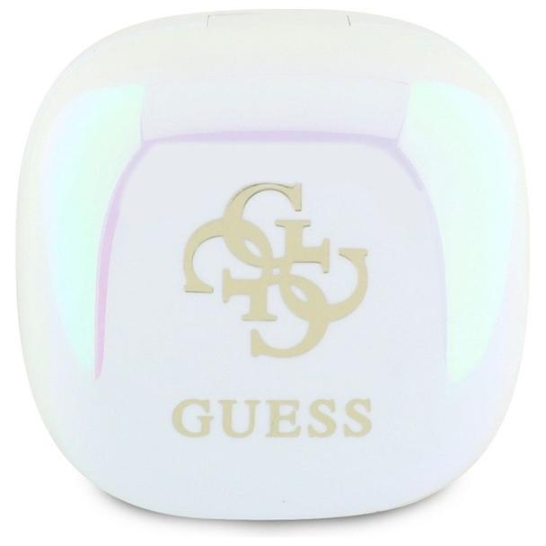 GUESS słuchawki bezprzewodowe bluetooth TWS GUTWSJ144ESH (Mini Iridescent 4G Printed Logo) białe