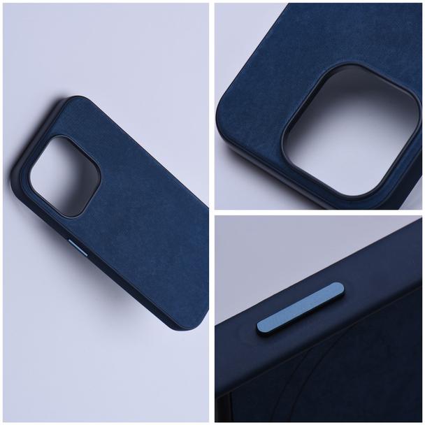 Futerał do iPhone 15 PLUS Woven Mag Cover zgodny z MagSafe niebieski