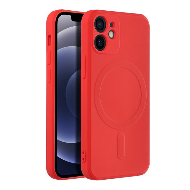 Futerał do iPhone 12 MINI Silicone Mag Cover zgodny z MagSafe czerwony