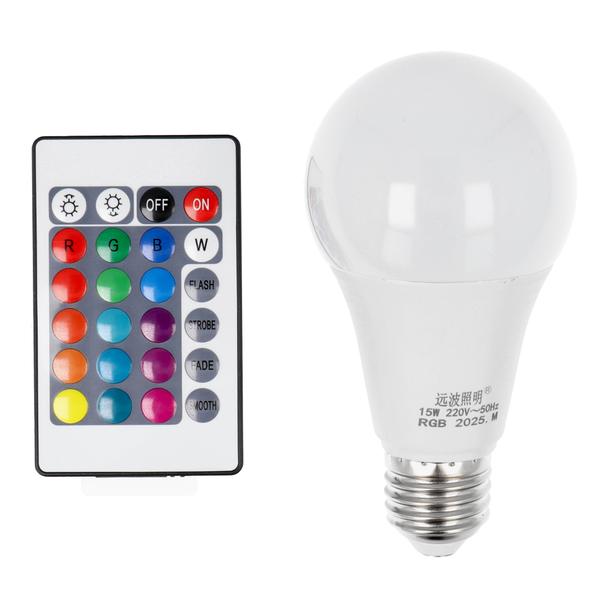 Żarówka LED RGB 15W E27 A65 wielokolorowa