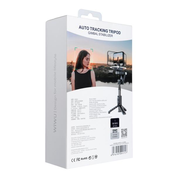 WiWU - Selfie stick Wi-SE006 z funcją tripoda, stabilizacji obrazu i auto śledzenia