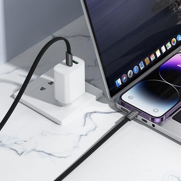 Kabel USB C do Lightning Hoco PD 30W płaski 1 m X125 czarny