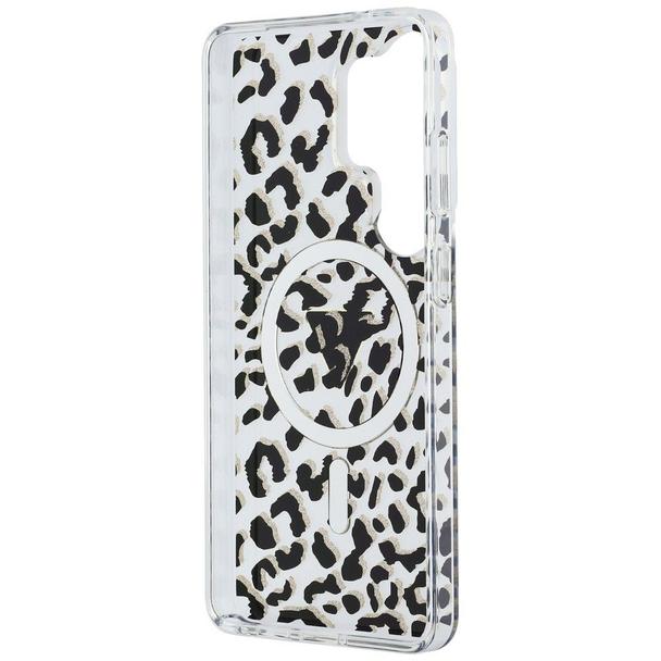 GUESS futerał do SAMSUNG S26 Ultra GUHMS26LHLEGTGLK (Magnetic IML Leopard Print Triangle) czarny