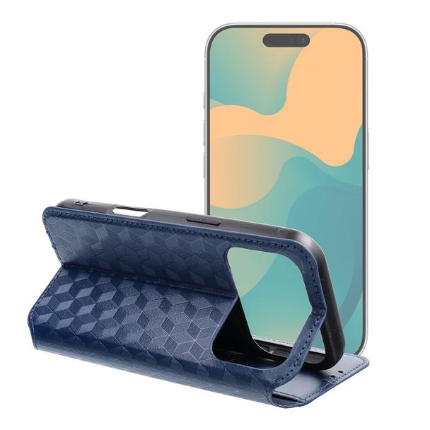 Etui z klapką na iPhone 17 PRO Cubic Book niebieskie