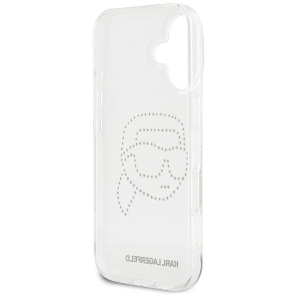 KARL LAGERFELD futerał do IPHONE 16 KLHCP16SHKHDCELT (IML Rhinestones K Head) transparentny